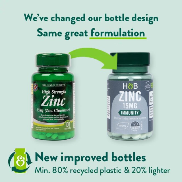 Holland & Barrett Zinc 15mg 120 Tablets - 2