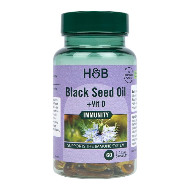 Holland & Barrett Black Seed Oil +Vit D 60 Capsules - 1