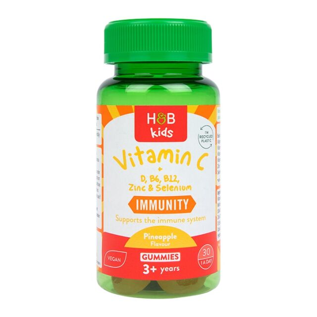 Holland & Barrett Kids Vitamin C Immune Support Pineapple Flavour 30 Gummies - 1
