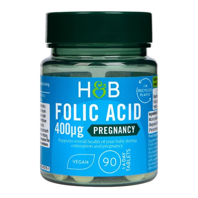 Holland & Barrett Folic Acid 400ug 90 Tablets - 1