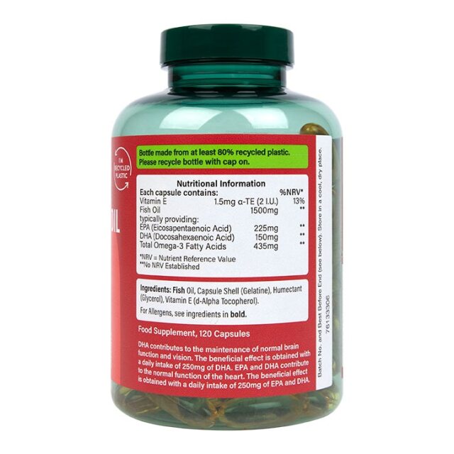 Holland & Barrett Omega 3 Fish Oil 1500mg 120 Capsules - 3