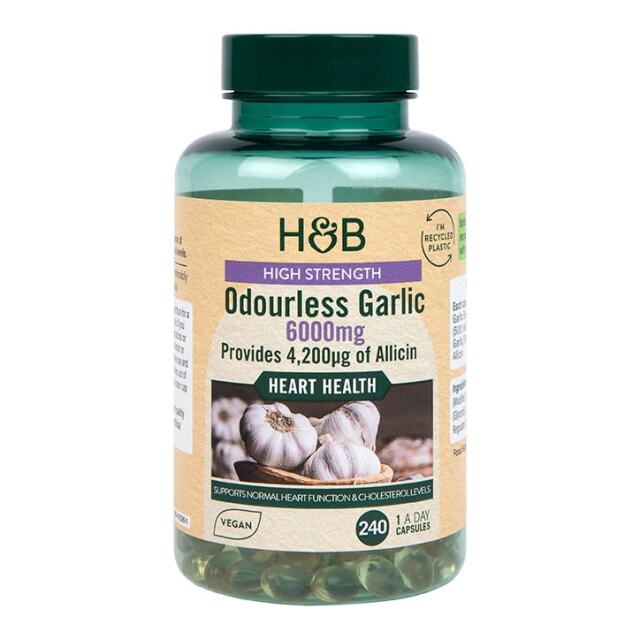Holland & Barrett Enteric Coated Odourless Garlic 6000mg 240 Capsules - 1