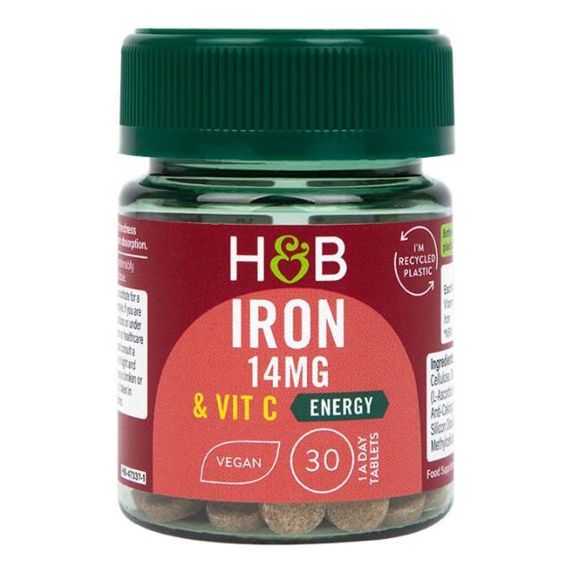 Holland & Barrett Iron & Vitamin C 14mg 30 Tablets - 1