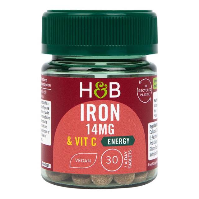 Holland & Barrett Iron & Vitamin C 14mg 30 Tablets - 1