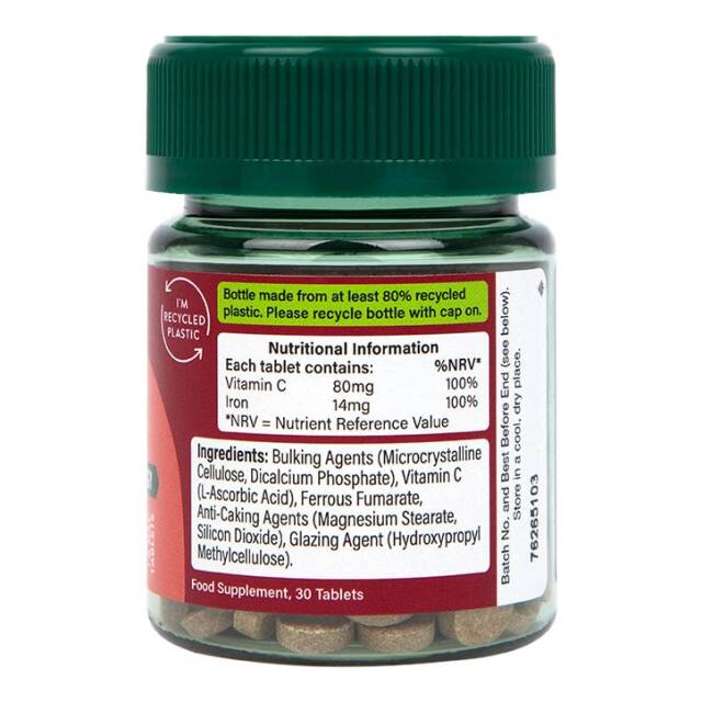Holland & Barrett Iron & Vitamin C 14mg 30 Tablets - 3