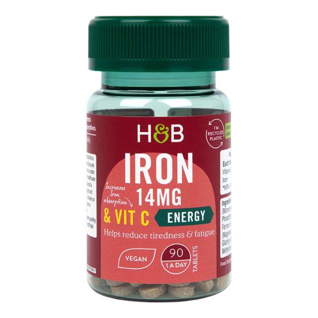 Holland & Barrett Iron & Vitamin C 14mg 90 Tablets - 1