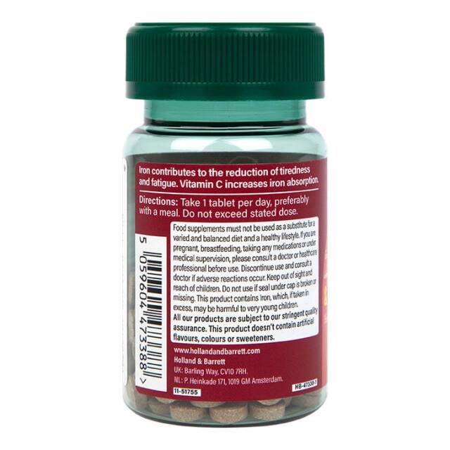 Holland & Barrett Iron & Vitamin C 14mg 90 Tablets - 4