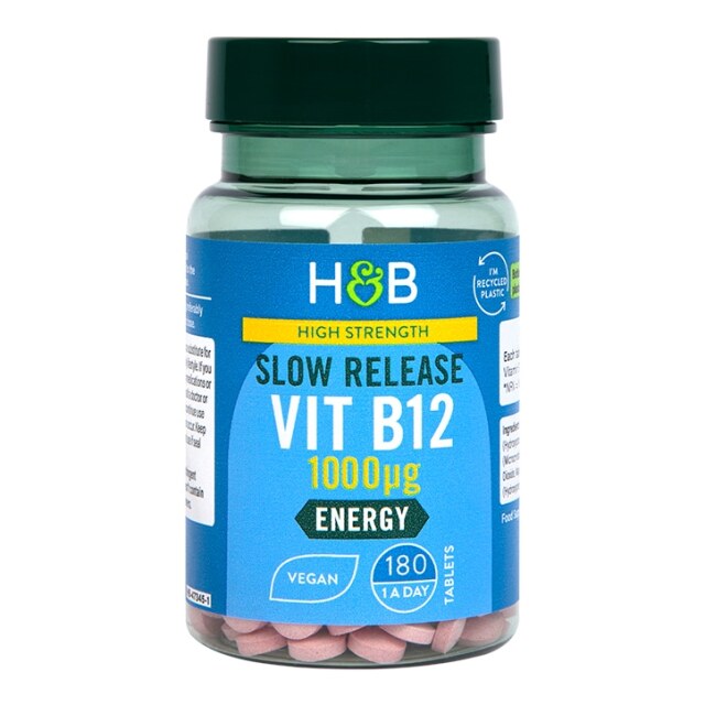 Holland & Barrett High Strength Slow Release Vitamin B12 1000ug 180 Tablets - 1