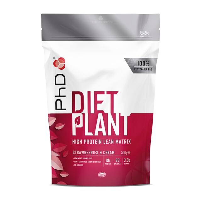 PhD Nutrition Diet Plant Strawberries & Cream 500g - 1