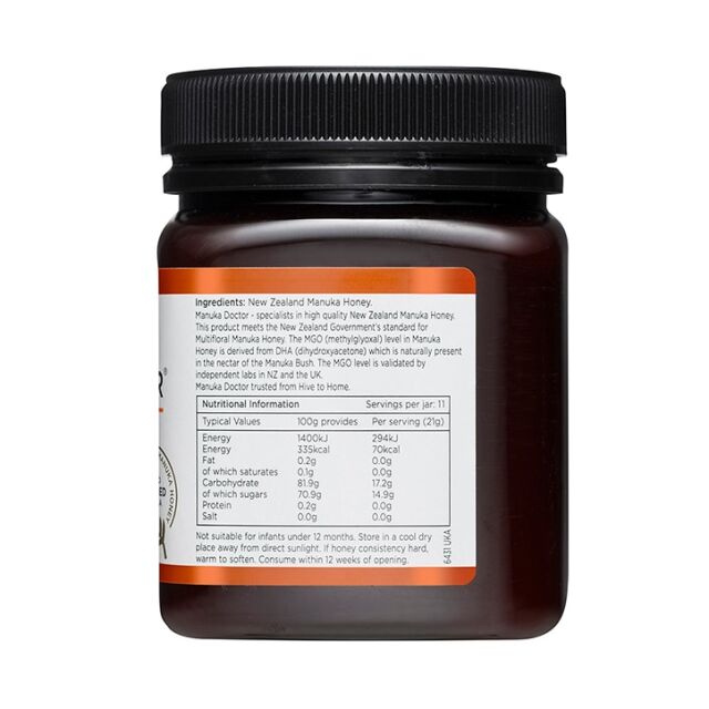 Manuka Doctor Manuka Honey MGO 70 250g - 2
