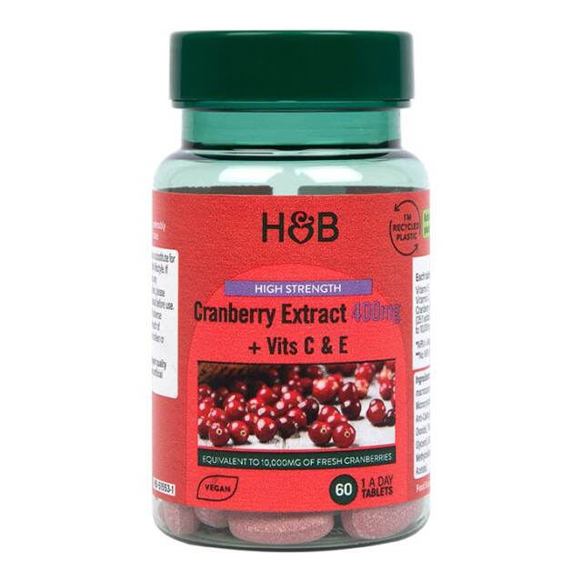 Holland & Barrett High Strength Cranberry Extract 400mg 60 Tablets - 1