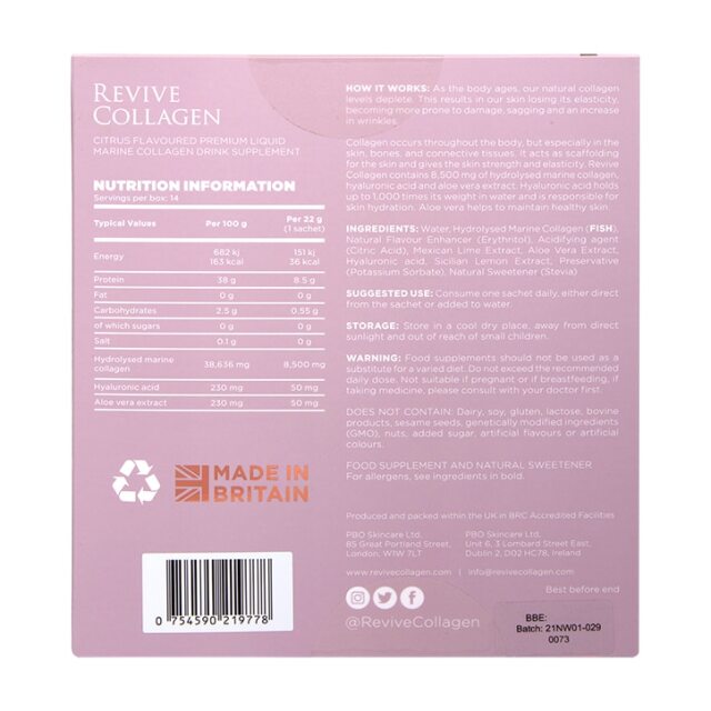 Revive Collagen Premium Liquid Marine Collagen Drink 8,500mgs 14 Sachets - 2
