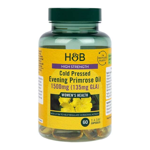 Holland & Barrett High Strength Cold Pressed Evening Primrose Oil 1500mg 60 Capsules - 1