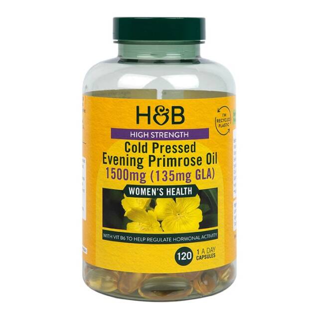 Holland & Barrett High Strength Cold Pressed Evening Primrose Oil 1500mg 120 Capsules - 1