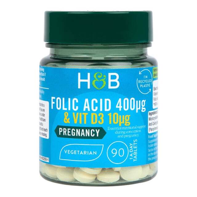 Holland & Barrett Folic Acid & Vitamin D3 90 Tablets - 1