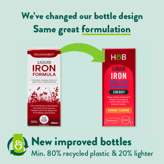 Holland & Barrett Iron + B Vits, Vit C & Minerals 250ml Liquid - 2