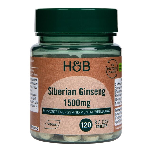 Holland & Barrett Siberian Ginseng 1500mg 120 Tablets - 1