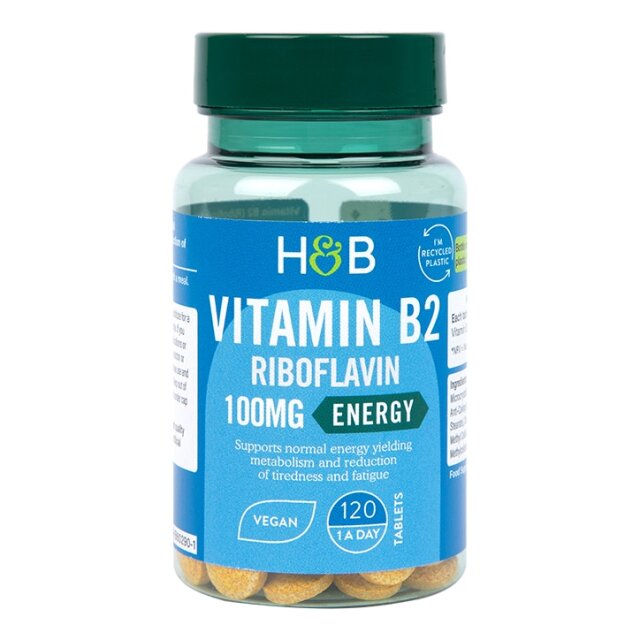 Holland & Barrett Vitamin B2 + Riboflavin 100mg 120 Tablets - 1