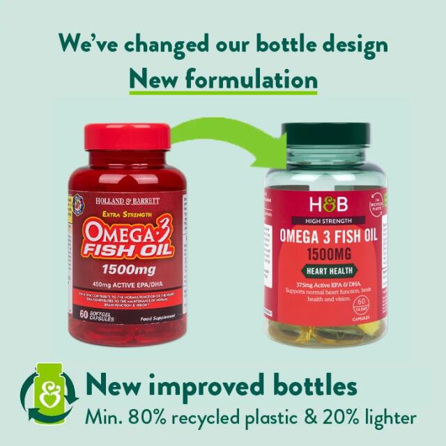 Holland & Barrett Omega 3 Fish Oil 1500mg 60 Capsules - 2