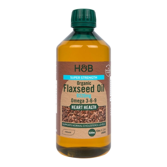 Holland & Barrett Vegan Super Strength Flaxseed Triple Omega 3-6-9 Oil 4660mg 500ml Liquid - 1