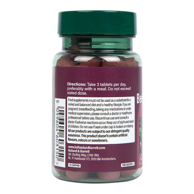 Holland & Barrett Beetroot Extract 900mg 90 Tablets - 2