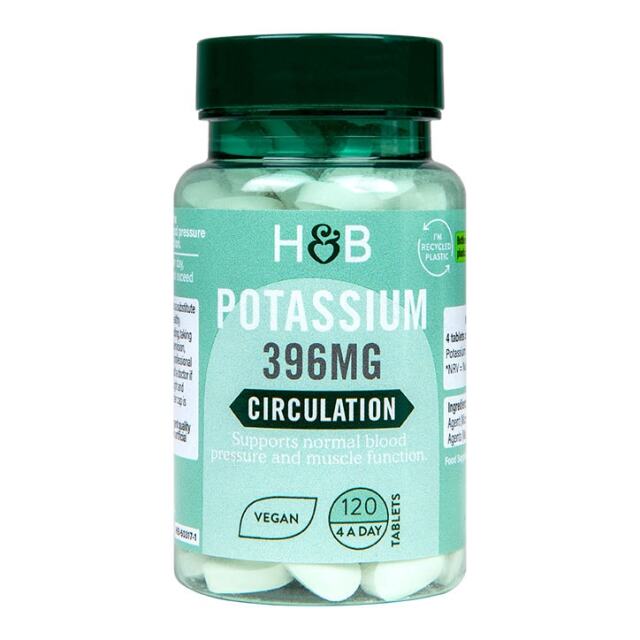 Holland & Barrett Potassium 396mg 120 Tablets - 1