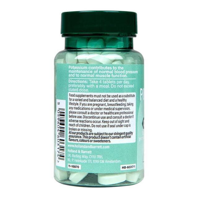 Holland & Barrett Potassium 396mg 120 Tablets - 2