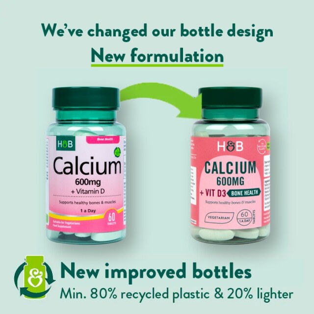 Holland & Barrett Calcium + Vitamin D 600mg 60 Tablets - 2
