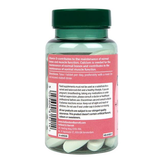 Holland & Barrett Calcium + Vitamin D 600mg 60 Tablets - 4
