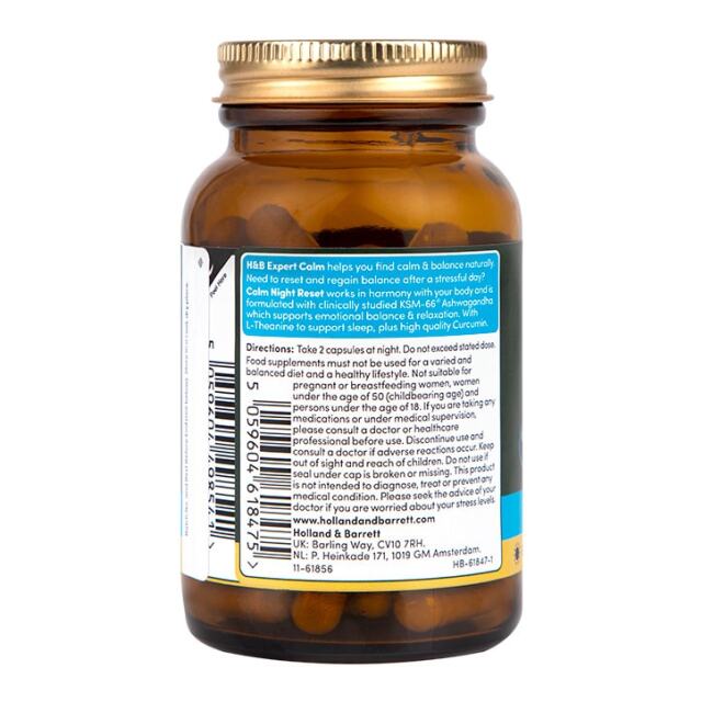 H&B Expert Calm Night Reset KSM Ashwagandha 60 Capsules - 3