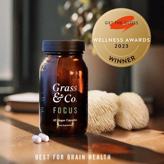 Grass & Co. FOCUS Lion's Mane Mushrooms with Ginseng + Omega-3 60 Vegan Capsules - 3