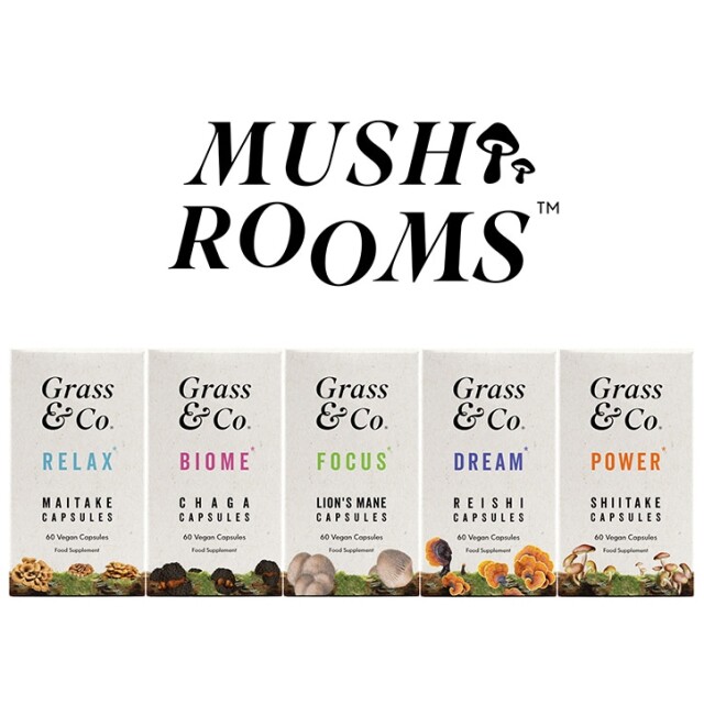 Grass & Co. RELAX Maitake Mushrooms with Ashwagandha + Magnesium 60 Vegan Capsules - 3