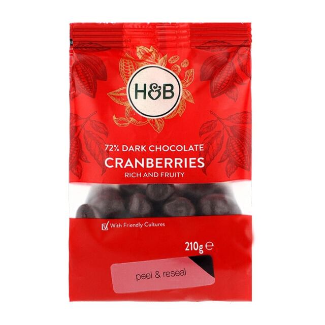 Holland & Barrett Dark Chocolate Cranberries 210g - 1