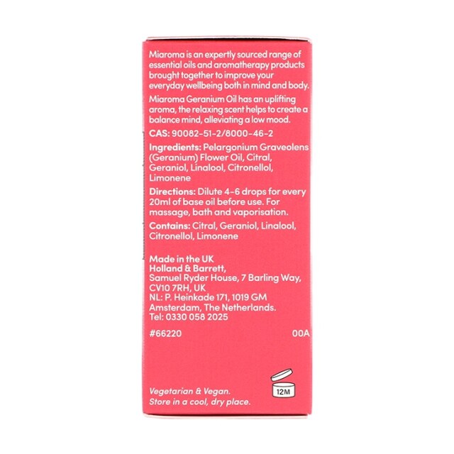 Miaroma Geranium Pure Essential Oil 10ml - 2
