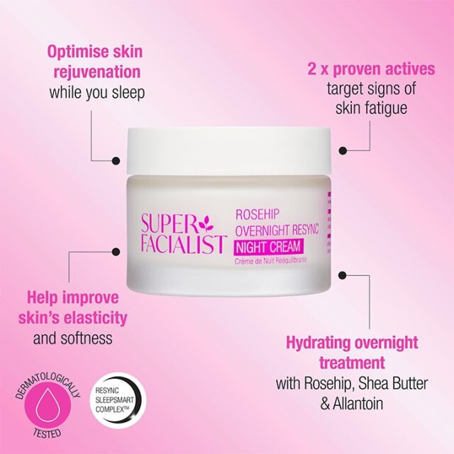 Super Facialist Rosehip Overnight Resync Night Cream 50ml - 3