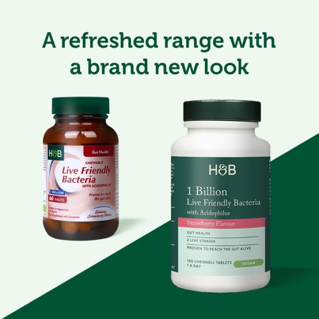 Holland & Barrett Live Friendly Bacteria Strawberry Flavour 60 Chewable Tablets - 4