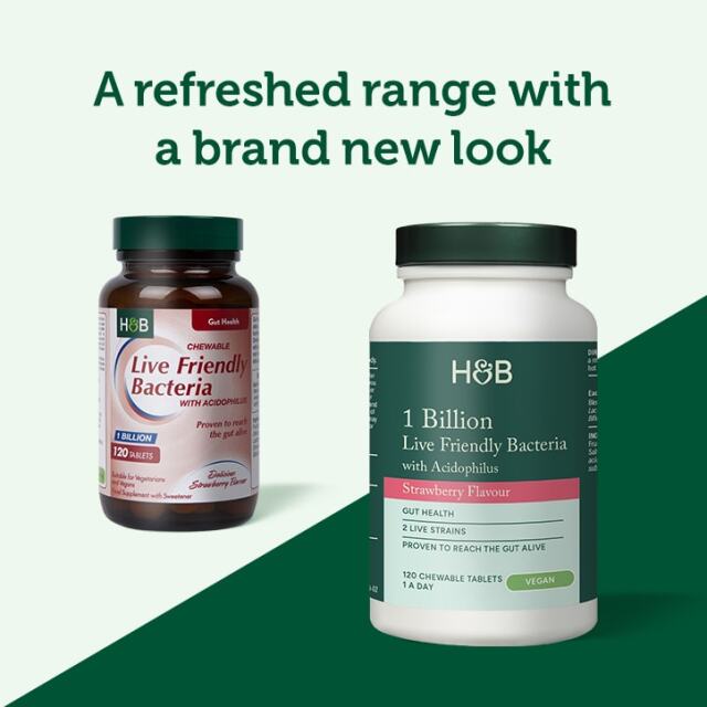 Holland & Barrett Live Friendly Bacteria Strawberry Flavour 120 Chewable Tablets - 4