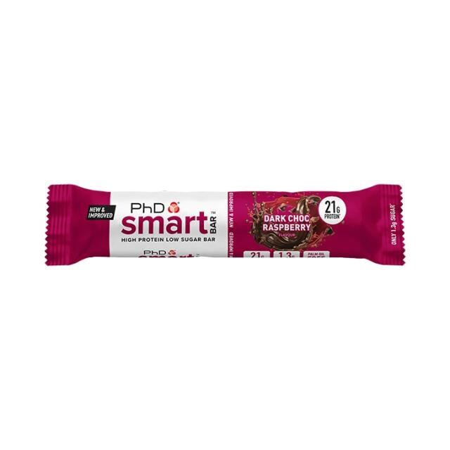 PhD Smart Bar Dark Choc Raspberry Protein Bar 64g - 1