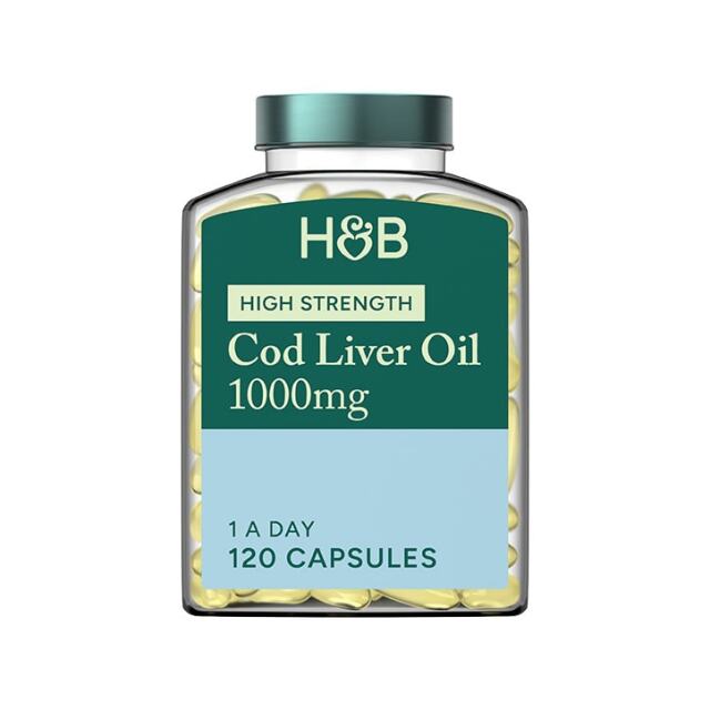 Holland & Barrett Pure Cod Liver Oil 1000mg 120 Capsules - 1