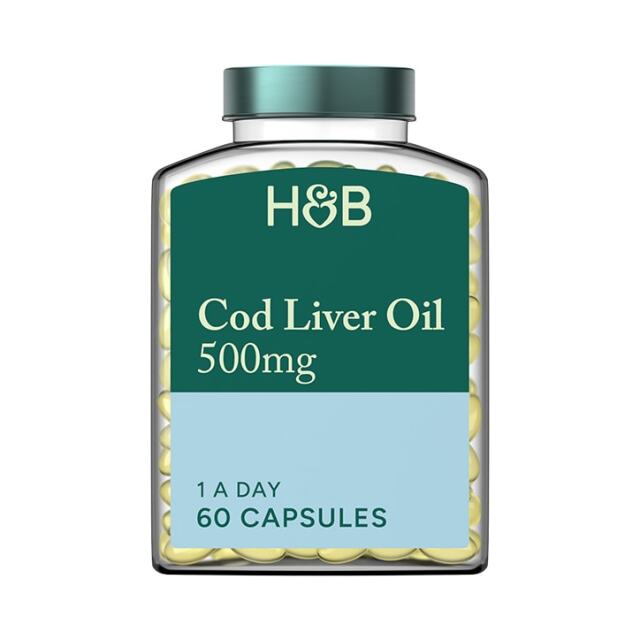 Holland & Barrett Pure Cod Liver Oil 500mg 60 Capsules - 1