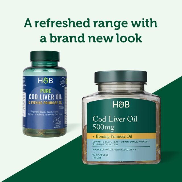 Holland & Barrett Pure Cod Liver Oil with Evening Primrose Oil 500mg 60 Capsules - 4