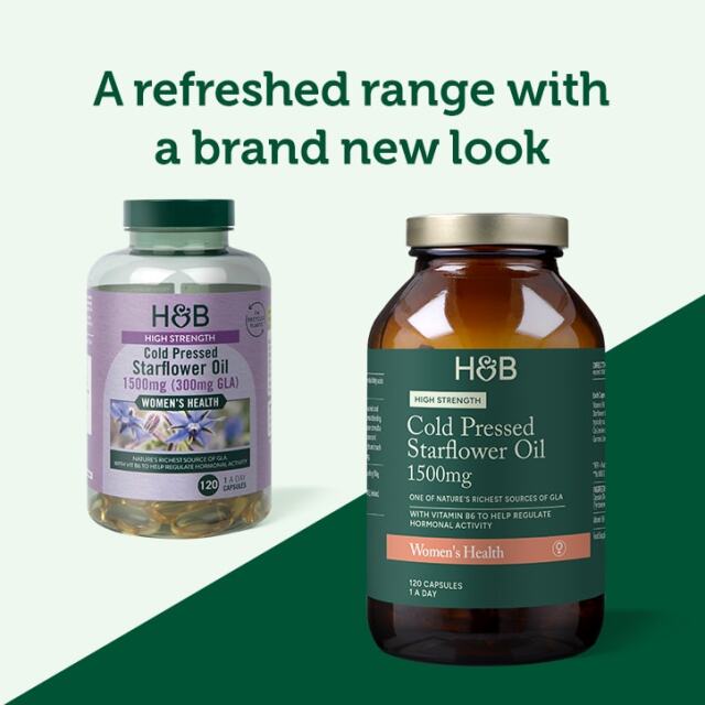 Holland & Barrett High Strength Cold Pressed Starflower Oil 1500mg 120 Capsules - 5