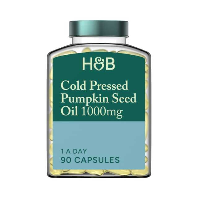 Holland & Barrett Cold Pressed Pumpkin Seed Oil 1000mg 90 Capsules - 1