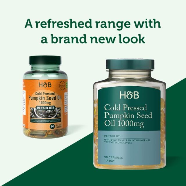 Holland & Barrett Cold Pressed Pumpkin Seed Oil 1000mg 90 Capsules - 4