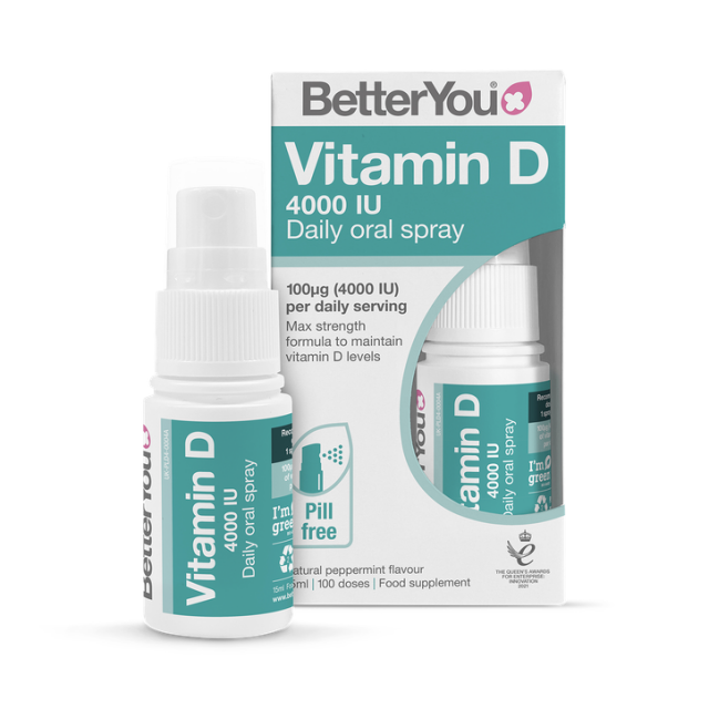 BetterYou D4000 Vitamin D Daily Oral Spray Peppermint Flavour 15ml - 1