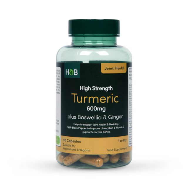 Holland & Barrett High Strength Turmeric 600mg plus Boswellia & Ginger 90 Capsules - 1
