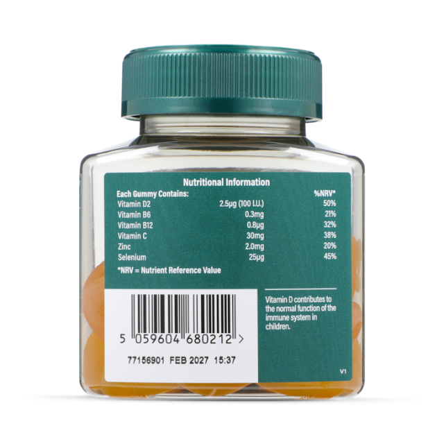 Holland & Barrett Kids Vitamin C Immune Support Orange Flavour 30mg 30 Gummies - 2