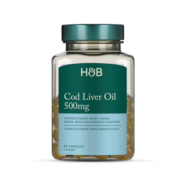 Holland & Barrett Pure Cod Liver Oil 500mg 60 Capsules - 2