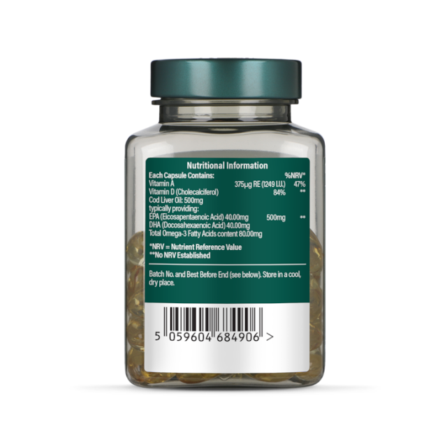 Holland & Barrett Pure Cod Liver Oil 500mg 60 Capsules - 3