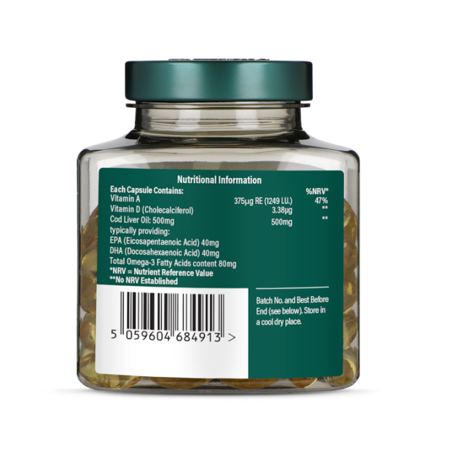 Holland & Barrett Pure Cod Liver Oil 500mg 120 Capsules - 3